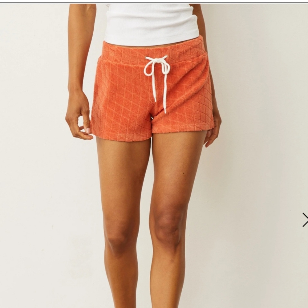 Monrow Diamond terry-cloth shorts L